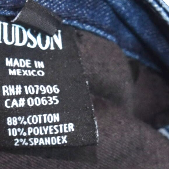 Bacara Crop Straight Cuffed Jeans Size 28 Dark Wash Distressed Hem Casual Denim - Picture 9 of 10